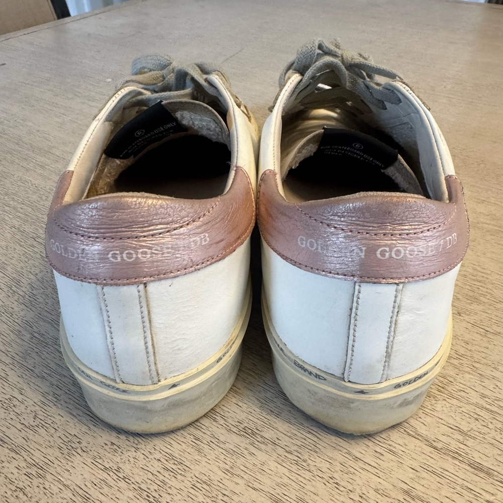 Golden Goose Hi Star White Sneakers with Glitter Star - Picture 2 of 6